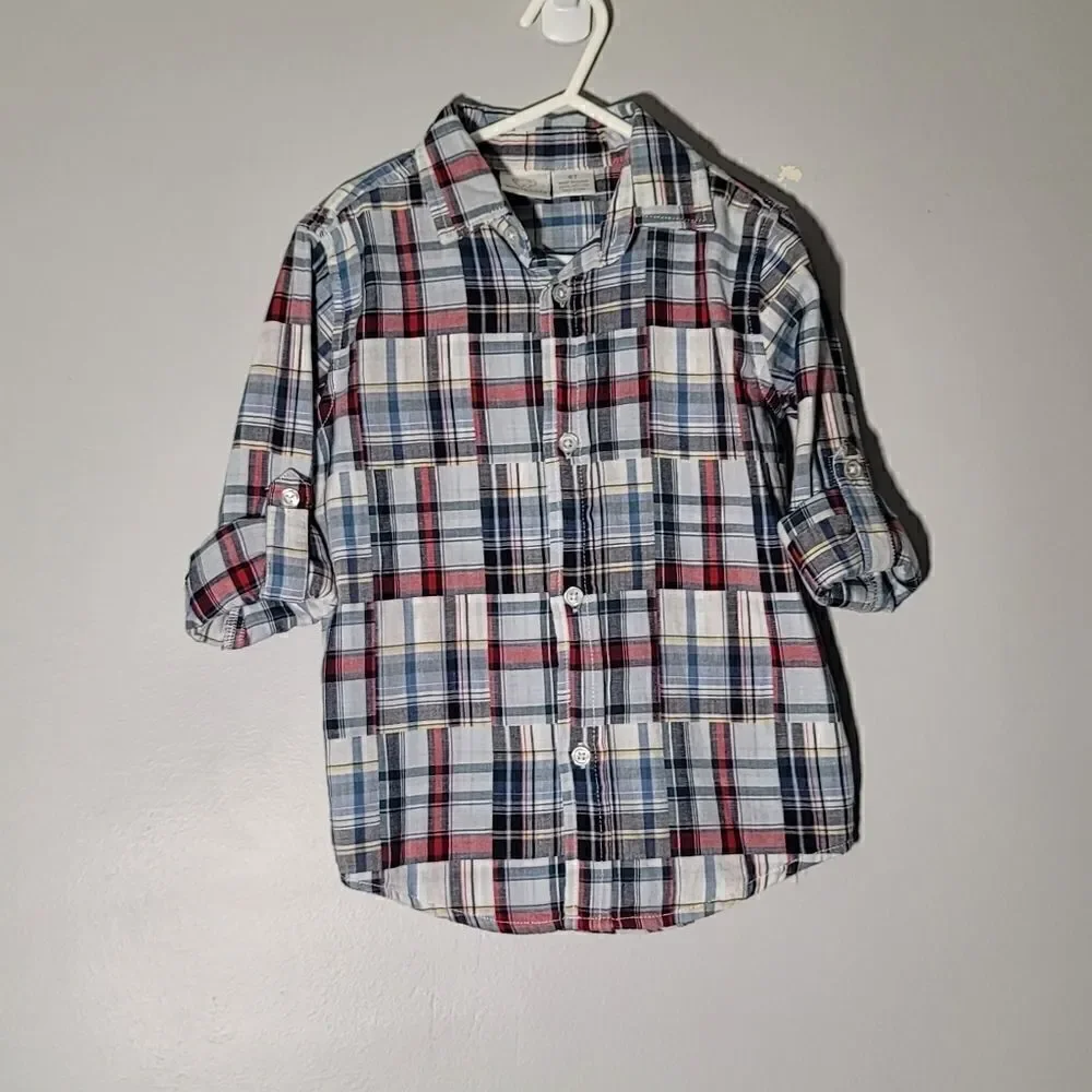 Boys thermal top and long sleeve button down shirt 4T